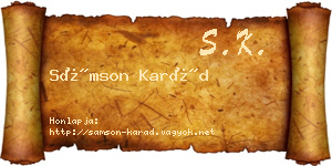 Sámson Karád névjegykártya